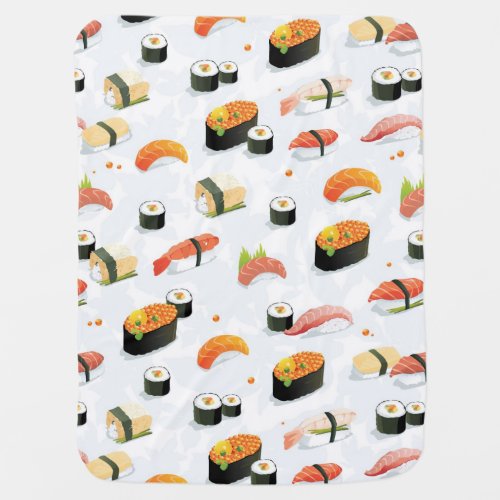Japanese Food Sushi Pattern Stroller Blanket