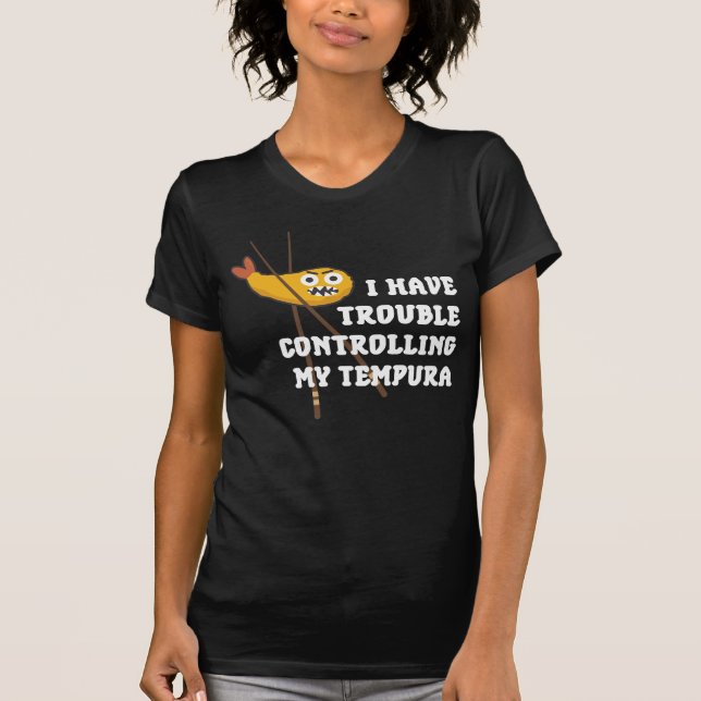 Japanese food Tempura Chopsticks Fried Shrimps T-Shirt (Front)