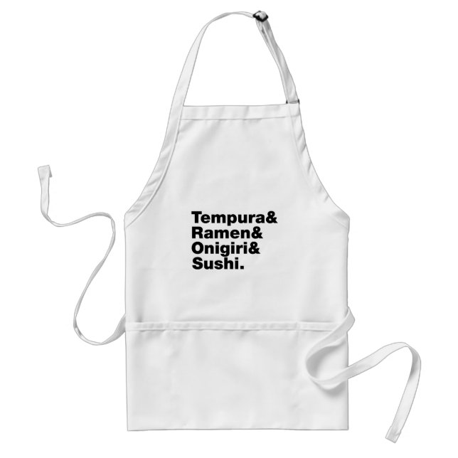 Japanese Foods Tempura & Ramen & Onigiri & Sushi. Adult Apron (Front)