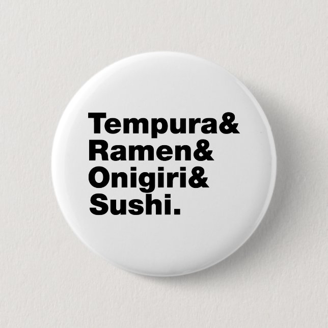 Japanese Foods Tempura & Ramen & Onigiri & Sushi. Button (Front)