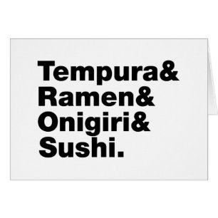 Japanese Foods Tempura & Ramen & Onigiri & Sushi. Cards