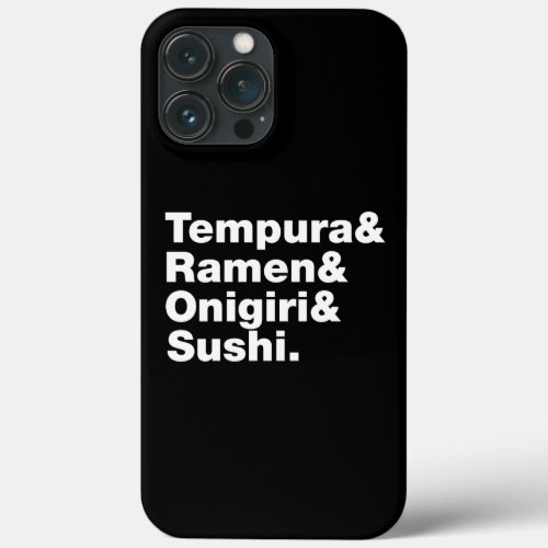 Japanese Foods Tempura  Ramen  Onigiri  Sushi  iPhone 13 Pro Max Case