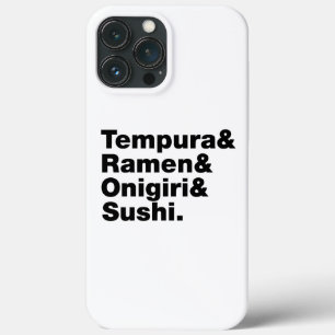 Japanese Foods Tempura & Ramen & Onigiri & Sushi. iPhone 13 Pro Max Case