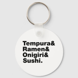 Japanese Foods Tempura & Ramen & Onigiri & Sushi. Keychain