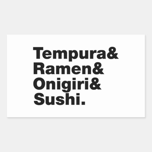 Japanese Foods Tempura  Ramen  Onigiri  Sushi Rectangular Sticker