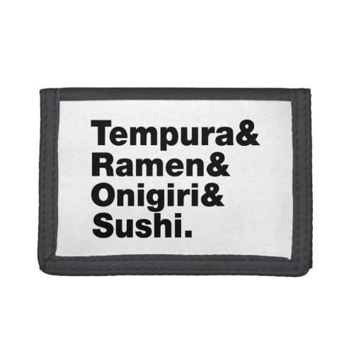 Japanese Foods Tempura  Ramen  Onigiri  Sushi Trifold Wallet