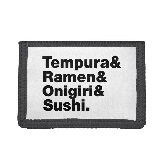 Japanese Foods Tempura & Ramen & Onigiri & Sushi. Trifold Wallet (Front)
