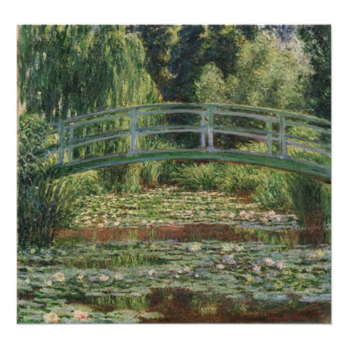 Japanese Footbridge and Water Lily Pool by Monet Photo Print