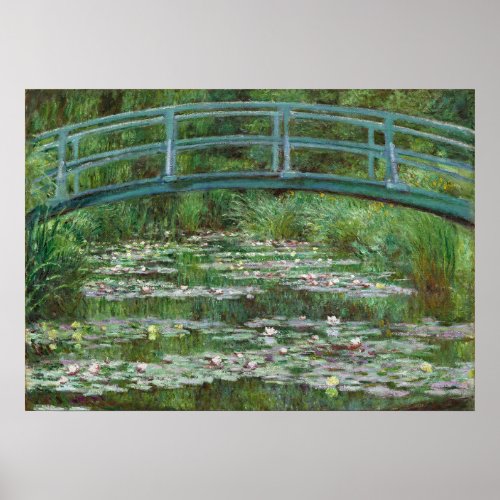 Japanese Footbridge Claude Monet French Art Poster