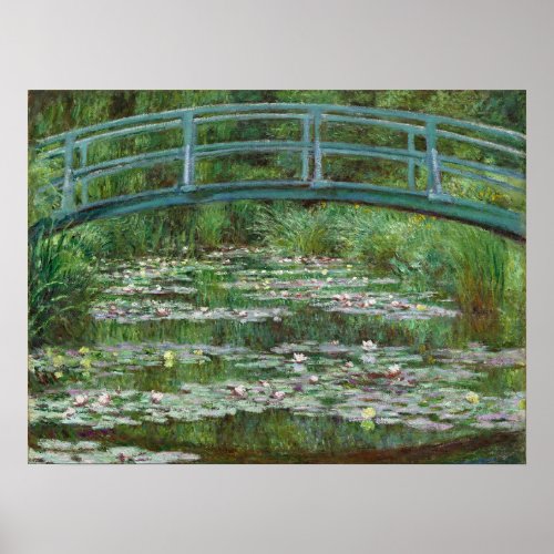 Japanese Footbridge Claude Monet French Art Poster
