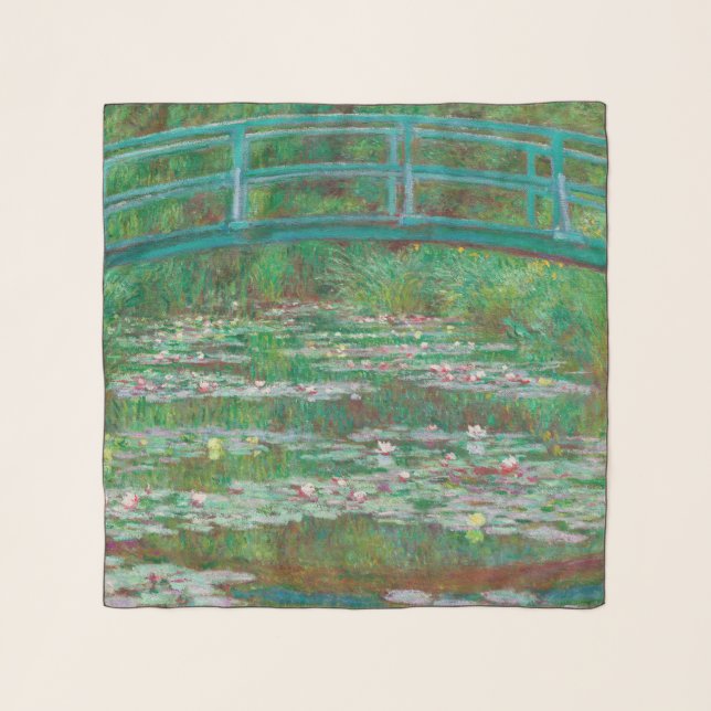 Japanese Footbridge Claude Monet Impressionist Scarf (Front)