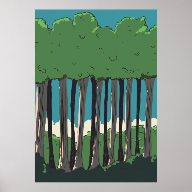 Japanese Forest trees Poster (Front)