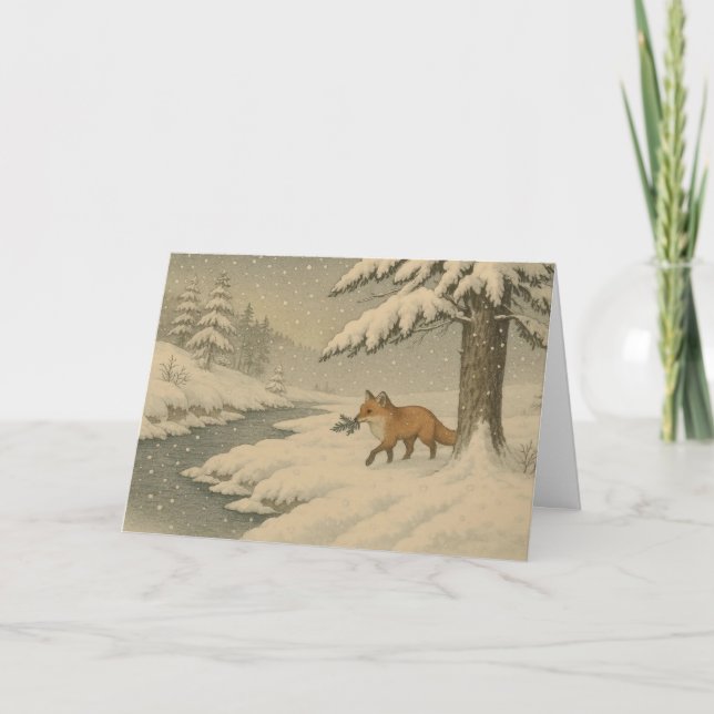 Japanese Fox - Christmas Card (Front)
