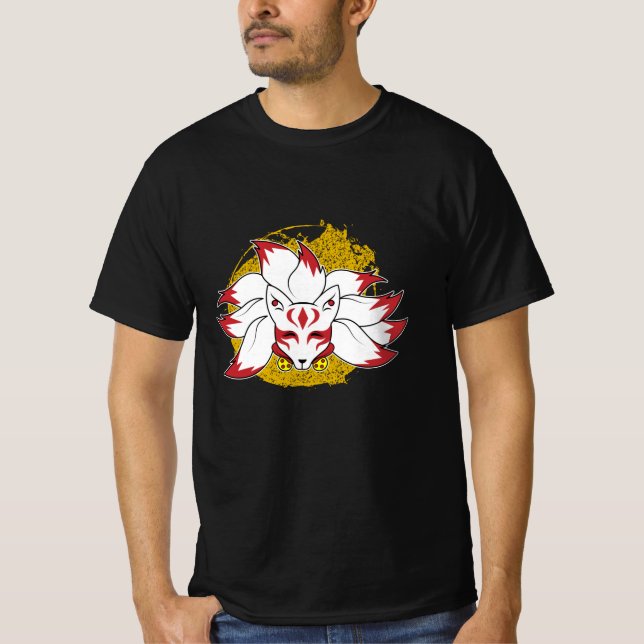 Japanese Fox Cute Anime Kawaii Kitsune Kami Inari T-Shirt (Front)