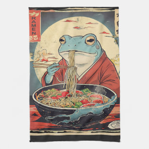 Japanese Frog Ramen Ukiyo-e Aesthetic Gift Kitchen Towel