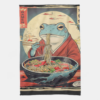 Japanese Frog Ramen Ukiyo-e Aesthetic Gift Kitchen Towel