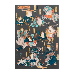 Japanese Frog ukiyo-e Froggies Acrylic Print