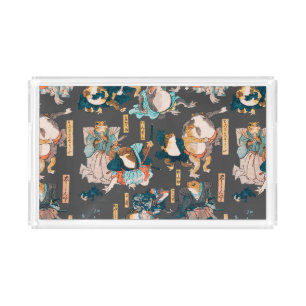 Japanese Frog ukiyo-e Froggies Acrylic Tray
