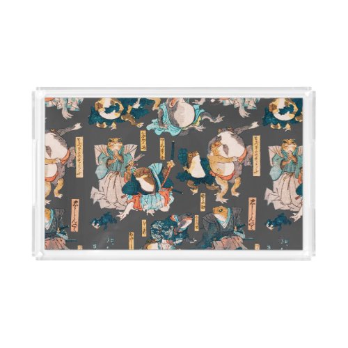 Japanese Frog ukiyo_e Froggies Acrylic Tray