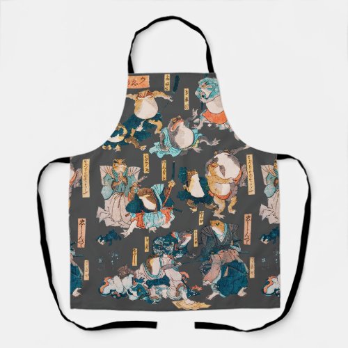 Japanese Frog ukiyo_e Froggies Apron