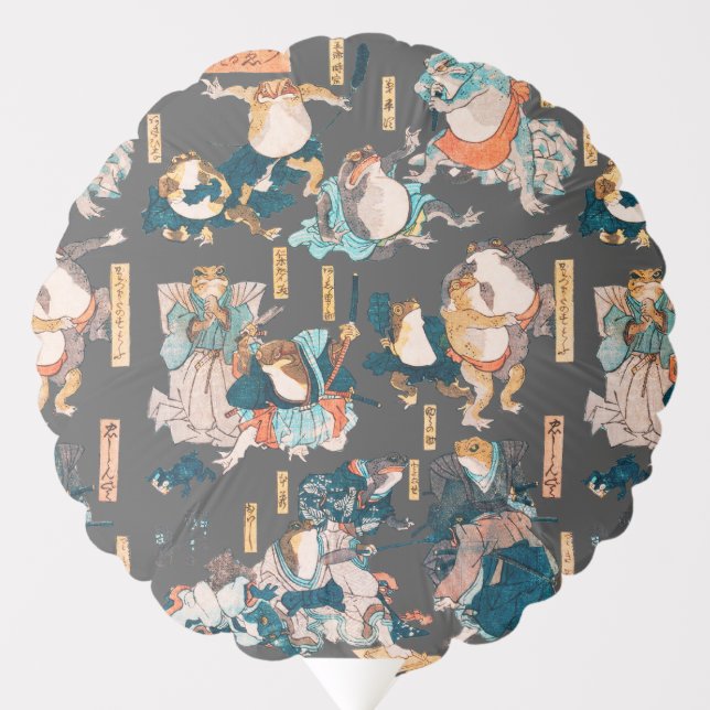 Japanese Frog ukiyo-e Froggies Balloon (Front)