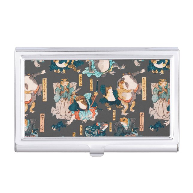 Japanese Frog ukiyo-e Froggies Business Card Case (Front)