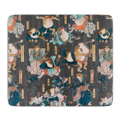 Japanese Frog ukiyo_e Froggies Cutting Board