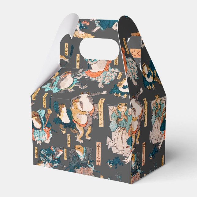 Japanese Frog ukiyo-e Froggies Favor Boxes (Front Side)