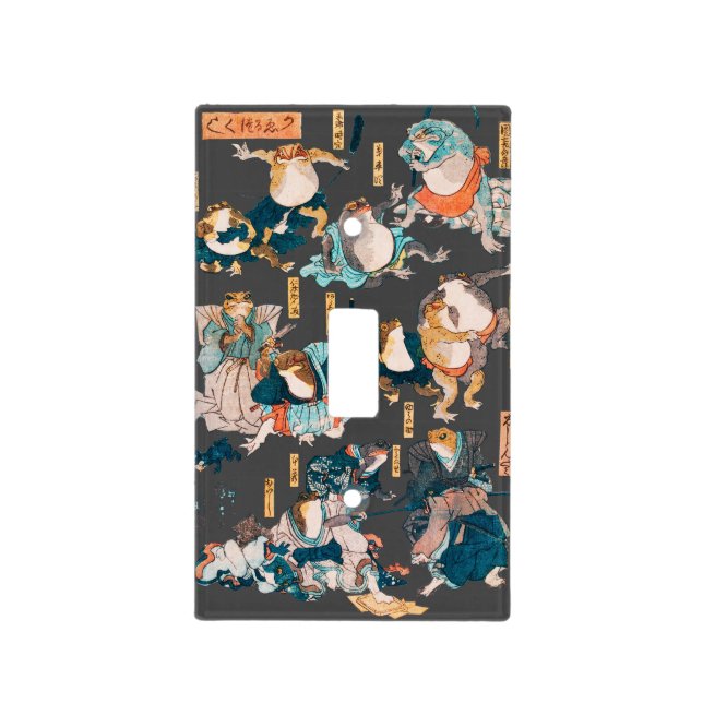 Japanese Frog ukiyo-e Froggies Light Switch Cover (Front)