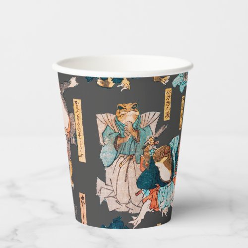 Japanese Frog ukiyo_e Froggies Paper Cups