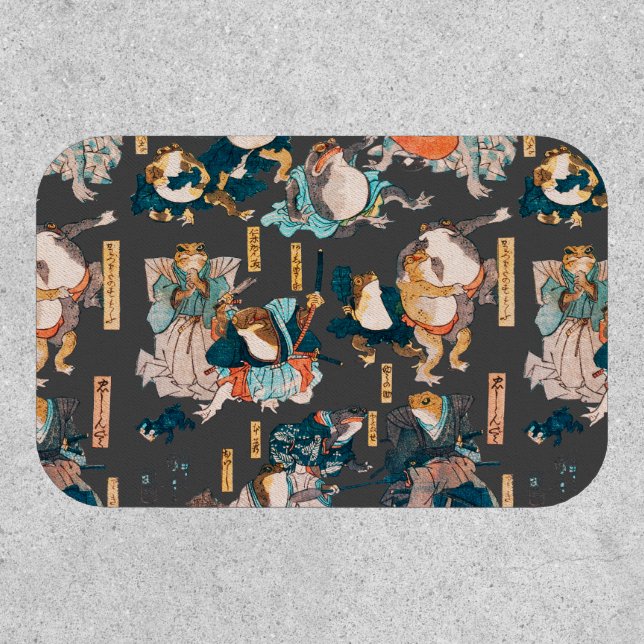 Japanese Frog ukiyo-e Froggies Patch (Front)