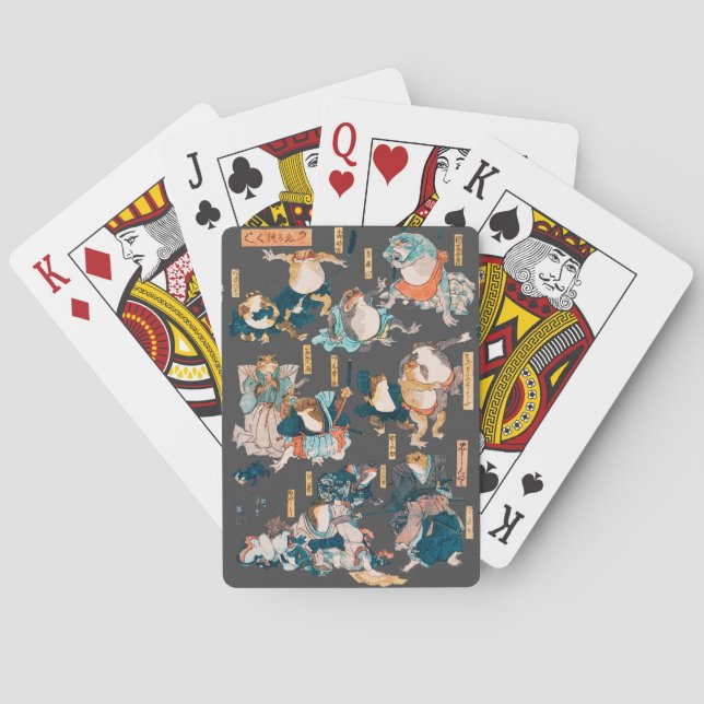 Japanese Frog ukiyo-e Froggies Poker Cards (Back)