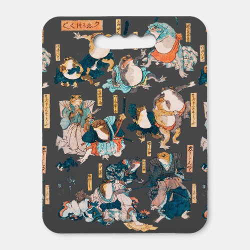 Japanese Frog ukiyo_e Froggies Seat Cushion