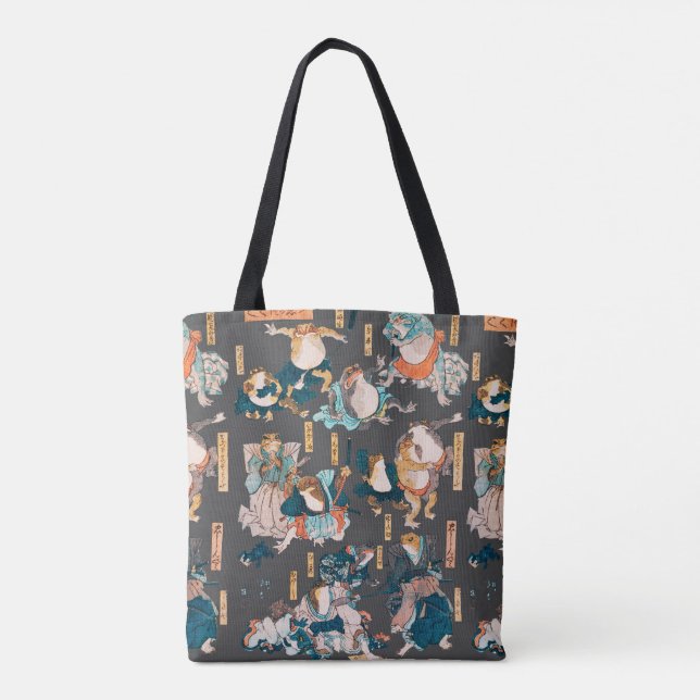 Japanese Frog ukiyo-e Froggies Tote Bag (Back)