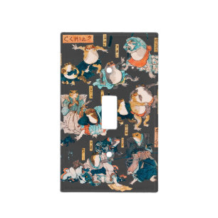 Japanese Frog Woodblock Print Kuniyoshi Ukiyo-e Light Switch Cover