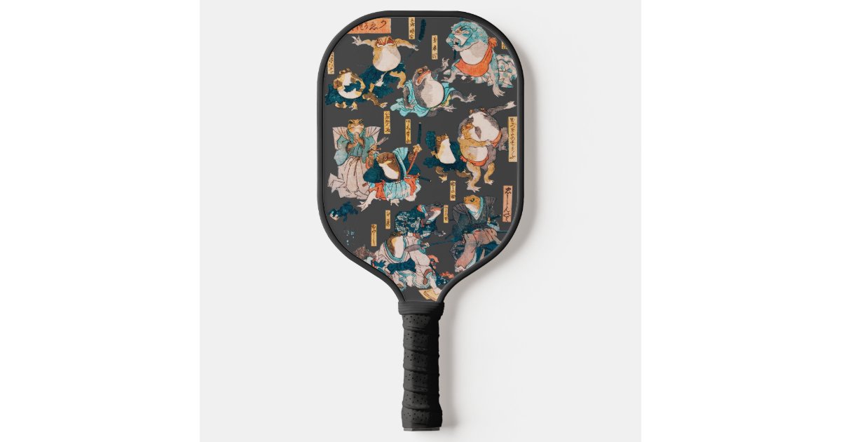 Japanese Frog Woodblock ukiyoe anime hero Pickleball Paddle Zazzle