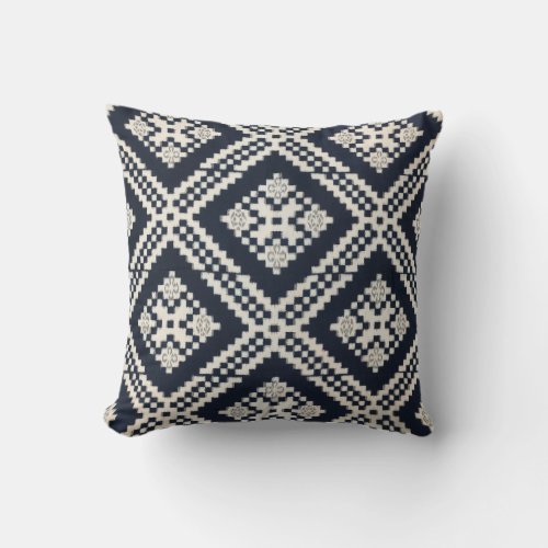 Japanese Futonji  Diamond X Geometry  Throw Pillow