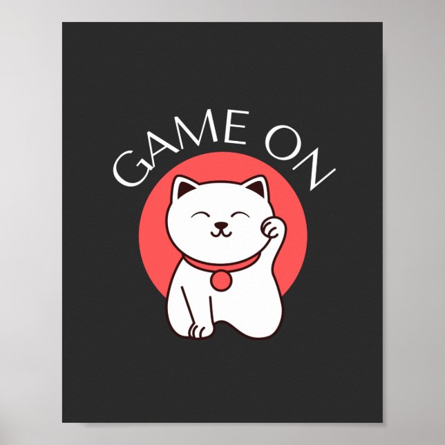 Japanese Game On Cat Charm - Good Gaming Poster (Front)