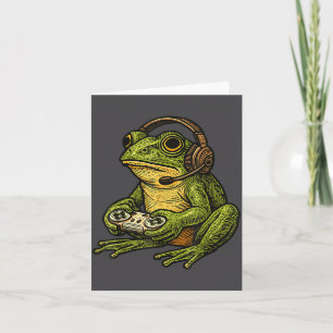 Japanese Gamer Frog Art Men Women Boys Funny Vinta Card