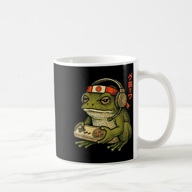 Japanese Gamer Frog Art Men Women Boys Funny Vinta Coffee Mug (Right)