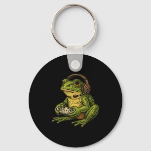 Japanese Gamer Frog Art Men Women Boys Funny Vinta Keychain