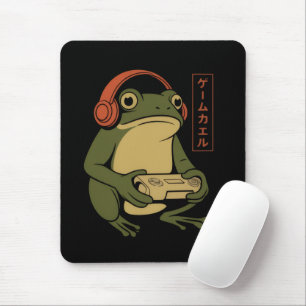 Japanese Gamer Frog Funny Vintage Gaming Mouse Pad