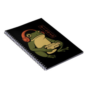 Japanese Gamer Frog Funny Vintage Gaming Notebook