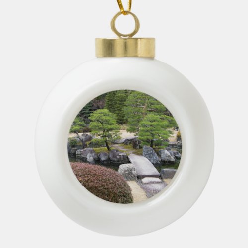 Japanese Garden 日本庭園 Ceramic Ball Christmas Ornament