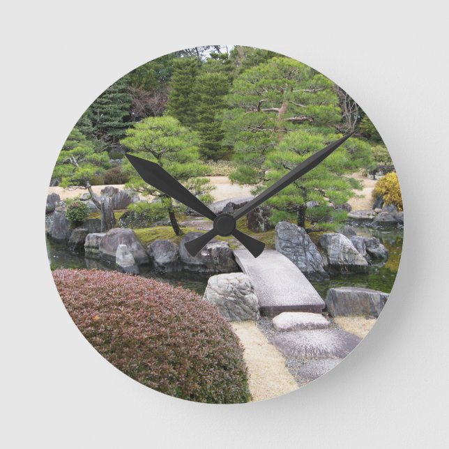 Japanese Garden 日本庭園 Round Clock (Front)
