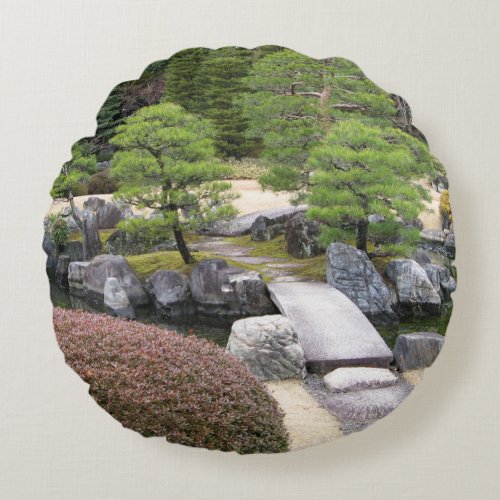 Japanese Garden 日本庭園 Round Pillow