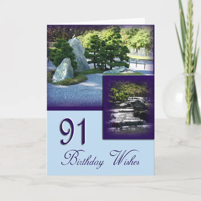 Japanese Garden 91st Birthday Wishes Greeting Card Zazzle Com