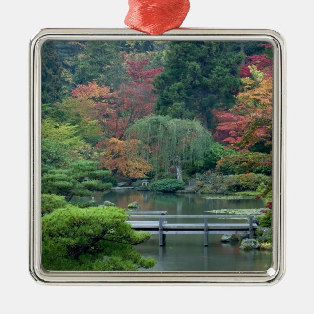 Japanese Garden at the Washington Park Metal Ornament (Front)