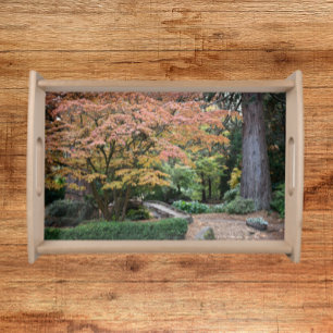 Japanese Garden Autumn Landscape Serving Tray