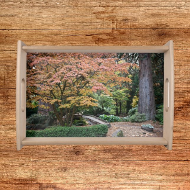 Japanese Garden Autumn Landscape Serving Tray (In Situ Natural)